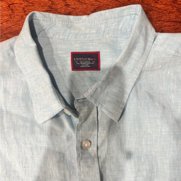 UNTUCKit Light Blue Casual Button Down Shirt. Tall - Picture 4 of 4